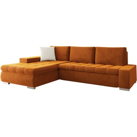 Canapé d'angle Comfivo 147, Pianon 21 + Mokka 03, Fonction de couchage, Boîte de literie, 302x213x80cm, 0