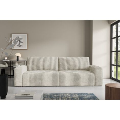 Canapé d'angle convertible BRIGIA 3p avec accoudoir beige
