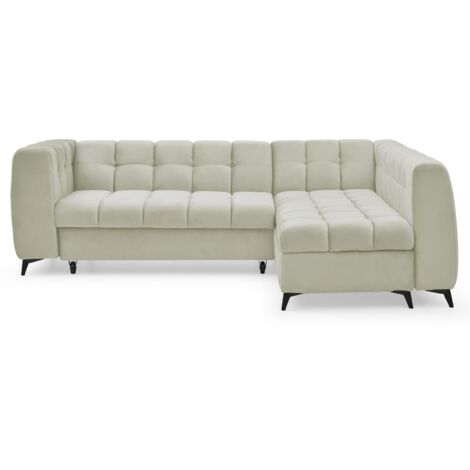 Canapé d'angle convertible Chessy Velours Beige