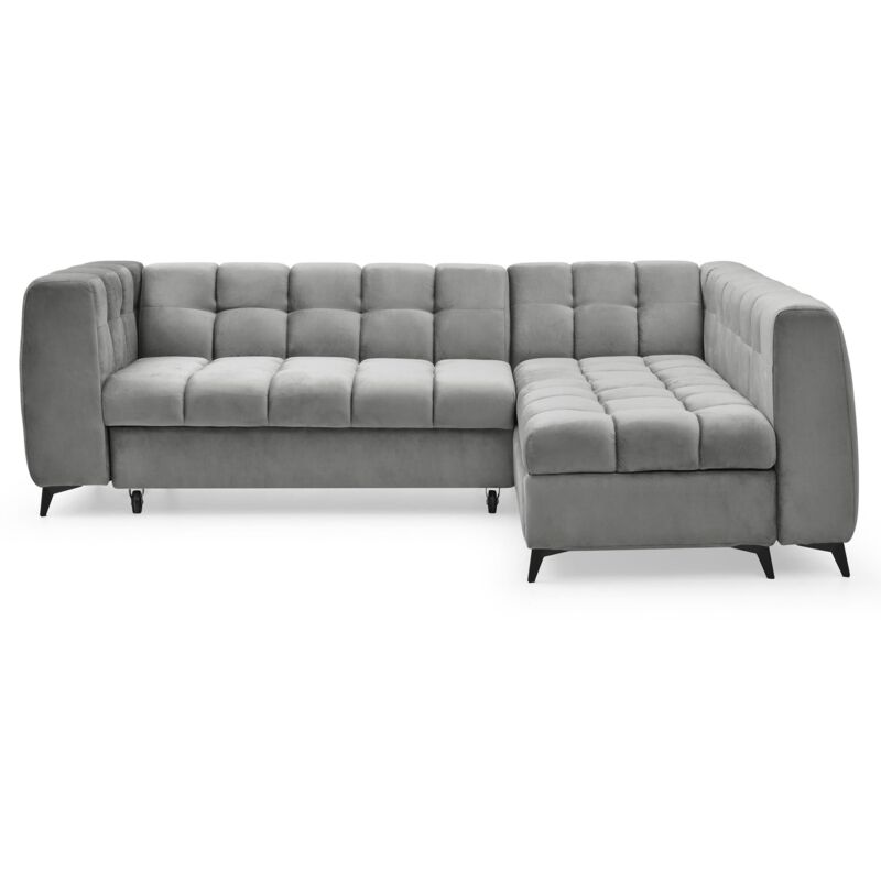 Canapé d'angle convertible Chessy Velours Gris