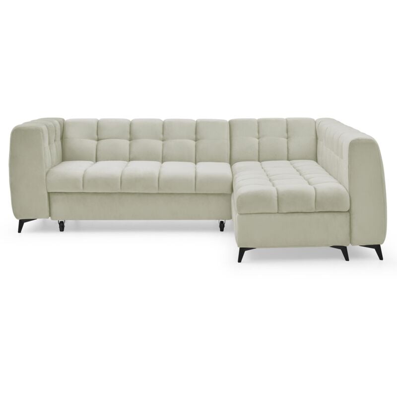 Canapé d'angle convertible Chessy Velours Beige