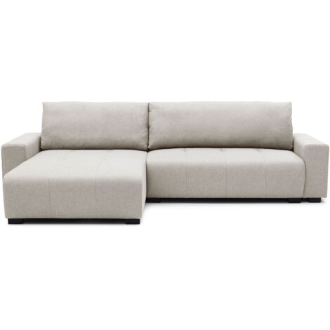 Canapé d'angle convertible élégant Malone Tissu Beige