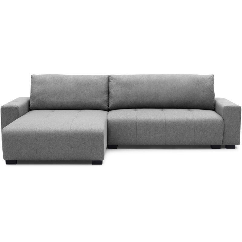 Cotecosy - Canapé d'angle convertible élégant Malone Tissu Gris