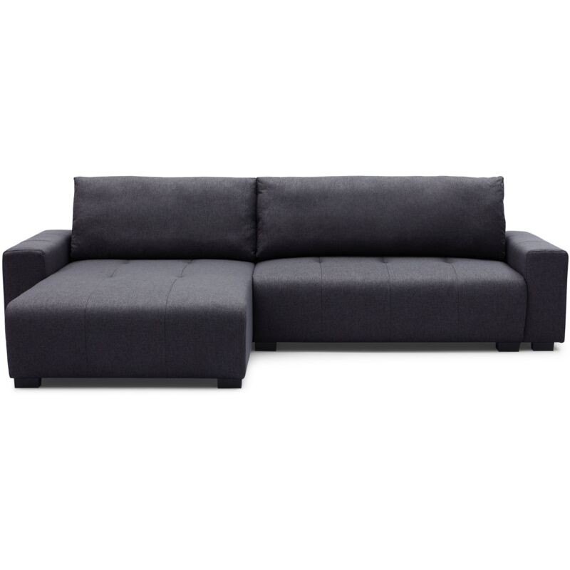 Cotecosy - Canapé d'angle convertible élégant Malone Tissu Noir