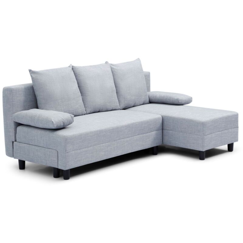 Canapé d'angle convertible Expression Tissu Gris clair