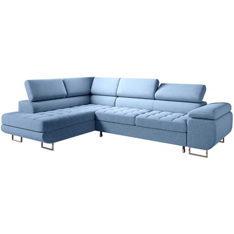 Petits-meubles - Canapé d'angle convertible gauche 4 places Eden Bleu