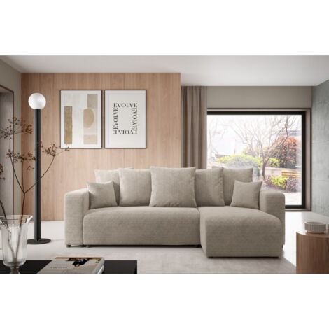 Canapé d'angle convertible LAVIA L Beige