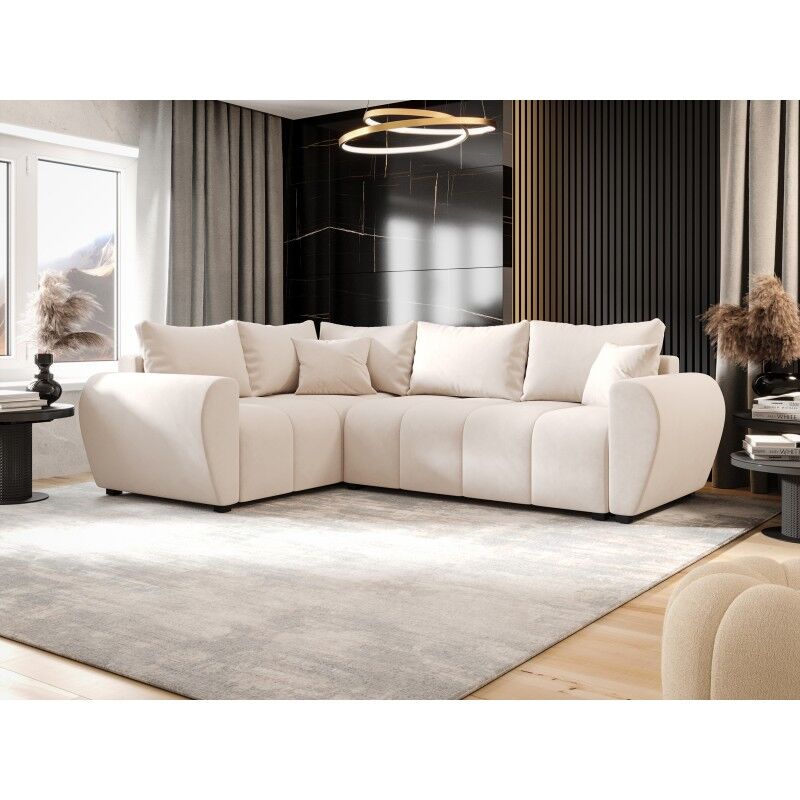 Tendencio - Canapé d'angle convertible molia l plus Beige Tendencio - Canapé d'angle convertible molia l plus Beige