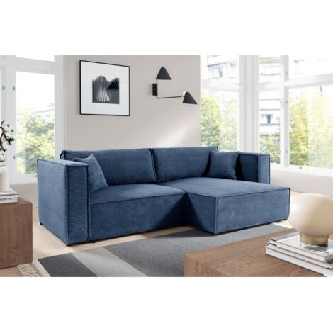 Canapé d'angle convertible MONIYA L Bleu