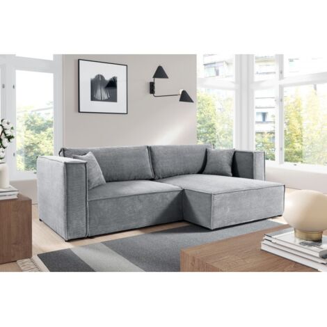 Canapé d'angle convertible MONIYA L Gris Clair