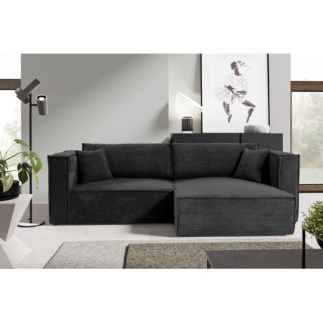 Canapé d'angle convertible MONIYA L Noir