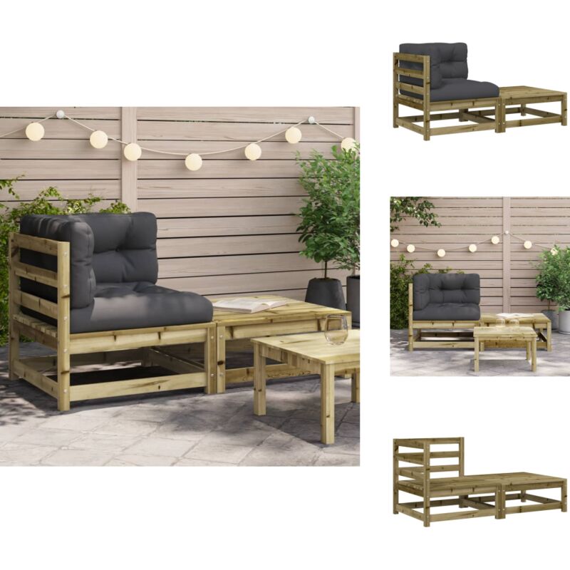 Canapé d'angle de jardin avec coussins et repose-pieds - Canapé De Jardin - Canapé D'angle - Mobilier De Jardin - Meubles De Jardin - Ensemble Salon