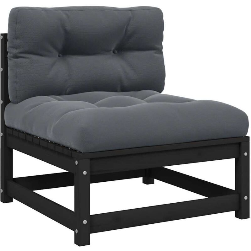 Vidaxl - Canapé central de jardin coussins anthracite Bois de pin massif