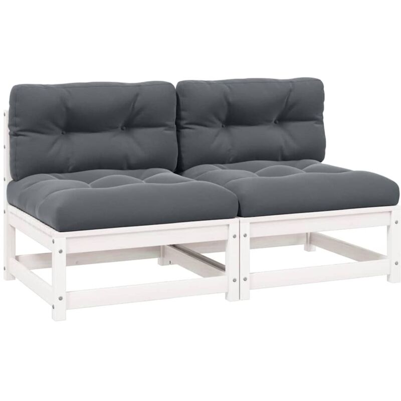 Vidaxl - Canapés centraux de jardin coussins anthracite 2 pcs