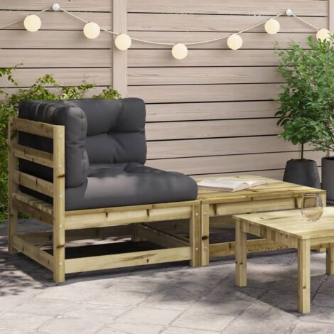 Canapé d'angle de jardin avec coussins-Salon de jardin Sofa extérieur et repose-pieds 918759