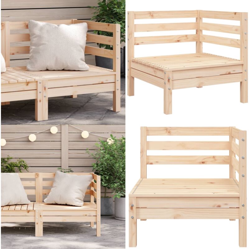 Canapé d'angle de jardin bois de pin massif - Canapé De Jardin - Mobilier De Jardin - Canapé D'angle - Meubles De Jardin - Bois De Pin - Home & Living