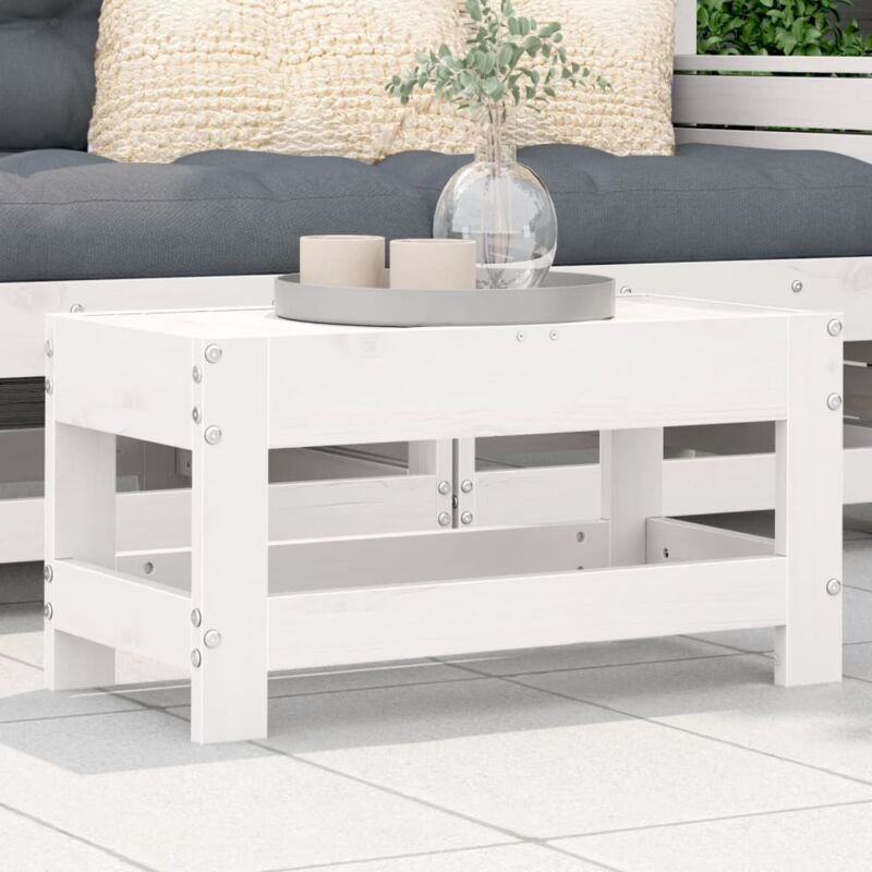 Vidaxl - Repose-pied de jardin blanc 62x30x32 cm bois de pin massif