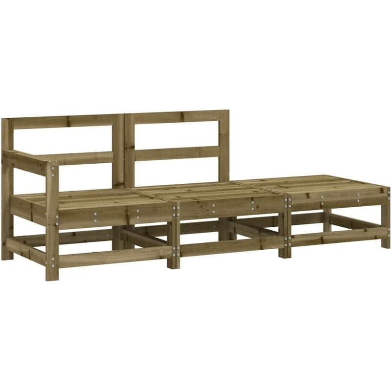 Salon de jardin 3 pcs bois de pin imprégné Vidaxl