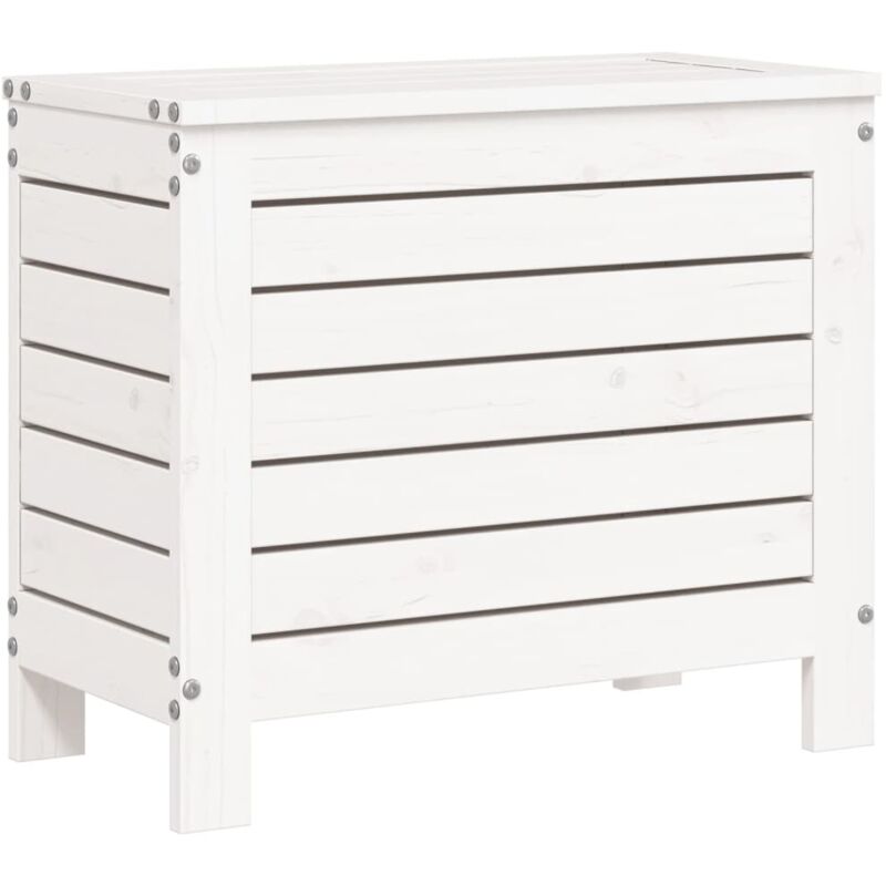 Repose-pied de jardin blanc 62x31,5x52 cm bois de pin massif Vidaxl