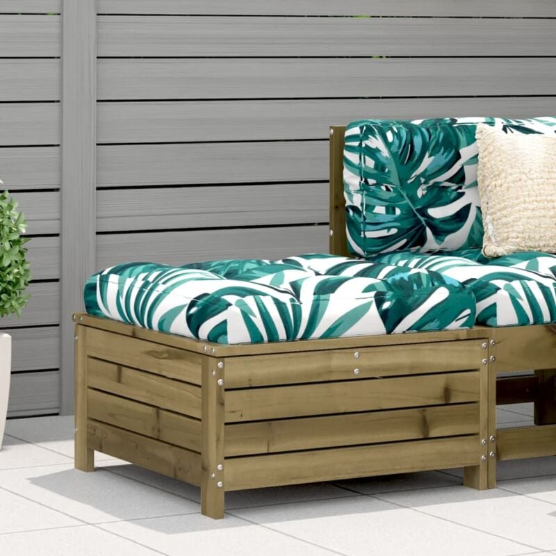 Vidaxl - Repose-pied de jardin avec coussin bois de pin imprégné