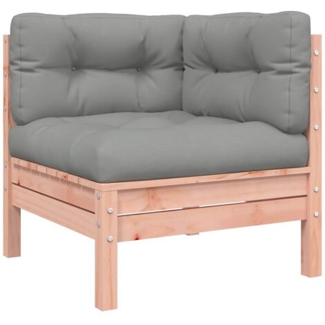 Canapé d'angle de jardin  Divan de jardin avec coussins bois massif douglas