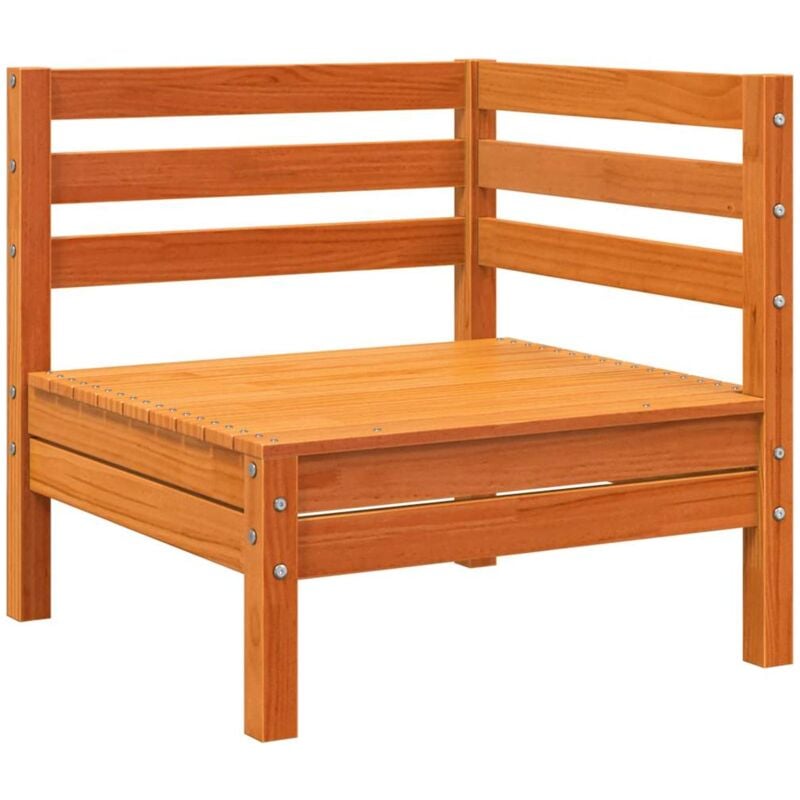 Canapé d'angle de jardin cire marron bois de pin massif Vidaxl