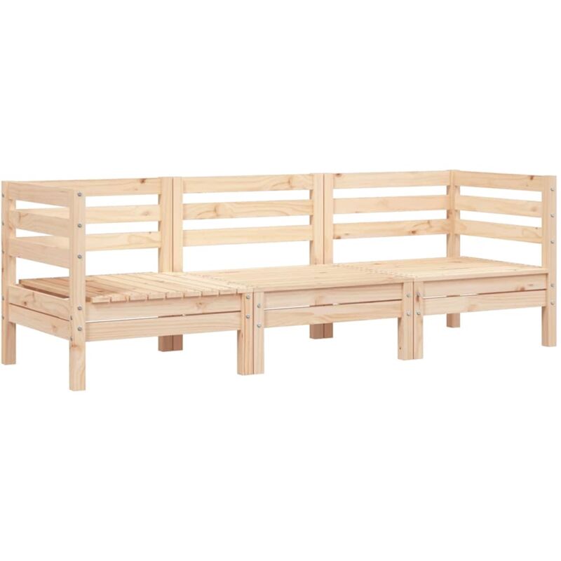 Canapé de jardin 3 places bois de pin massif