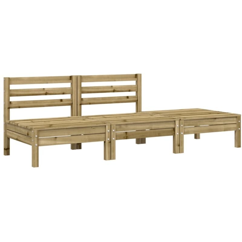 Canapé de jardin 3 places bois de pin imprégné