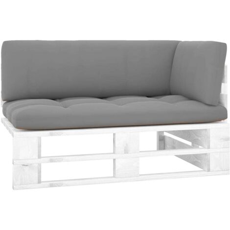 Canapé d'angle de jardin palette - Salon de jardin - Banc de jardin - Bois de pin imprégné de blanc Chic-981627