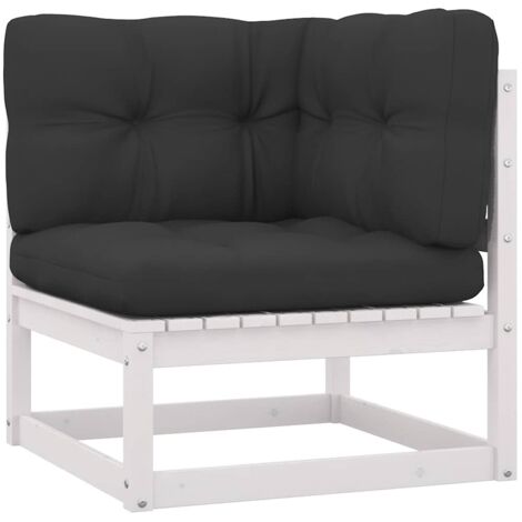 Canapé d'angle de jardin  Sofa Banquette de jardin coussins anthracite Bois de pin massif 82004