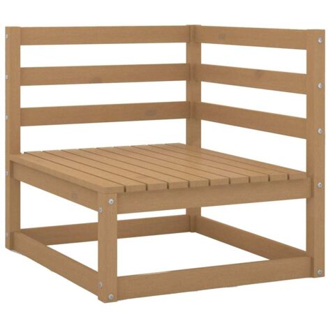 Canapé d'angle de jardin  Sofa Banquette de jardin Marron miel Bois de pin massif 45163