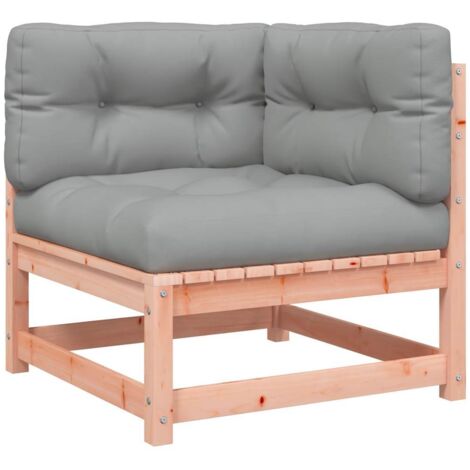 Canapé d'angle de jardin，Canapé d'extérieur，Sofa de jardin avec coussins bois massif douglas CFW794778