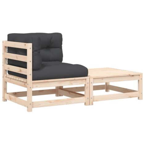 Canapé d'angle de jardin，Canapé d'extérieur，Sofa de jardin avec coussins et repose-pieds CFW876234