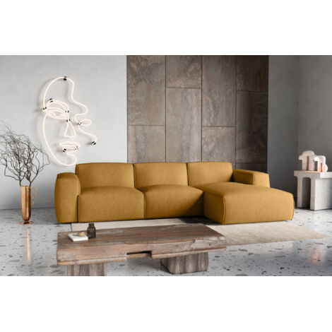 Canapé d'Angle droit avec fonction de couchage Hudson coffre en moutarde du fabricant -VINOTTI