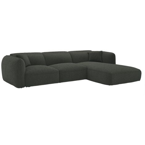 Canapé d'angle droit en tissu chenille vert CAMILIO de Maison Céphy