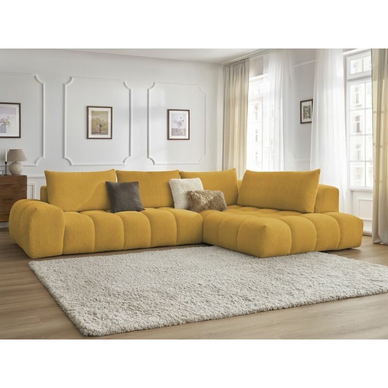 Canapé d'angle Jaune Tissu Confort Original