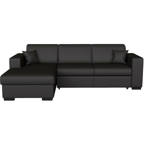 Canapé 3 places convertible express en simili EMIR - Gris - Couchage