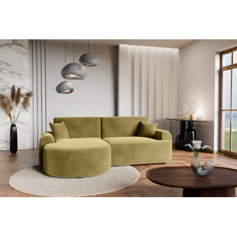 Canapé d'Angle gauche avec fonction de couchage Arte du fabricant moutarde