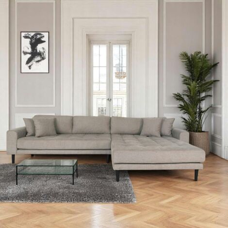 Canapé d'angle gris minéral - côté droit, 290 cm AMSTERDAM