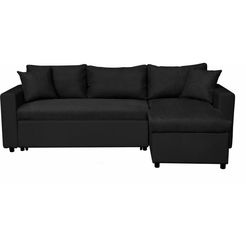 Canapé d'angle Noir Simili Design Confort Promotion