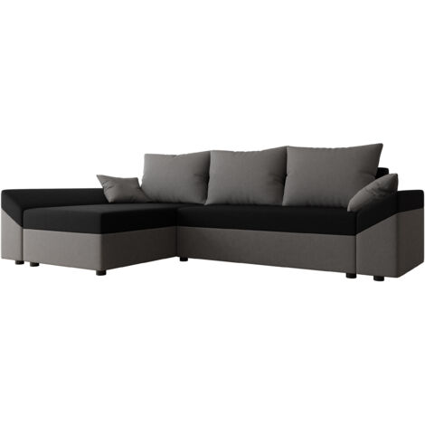 Canapé d'angle Memphis 104, Alova 36 + Alova 04, Fonction de couchage, Boîte de literie, 240x140x82cm, 0