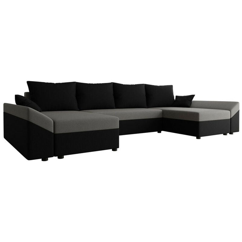Mobilier1 - Canapé d'angle Memphis 105, Alova 04 + Alova 36, Fonction de couchage, Boîte de literie, 317x140x82cm, 0