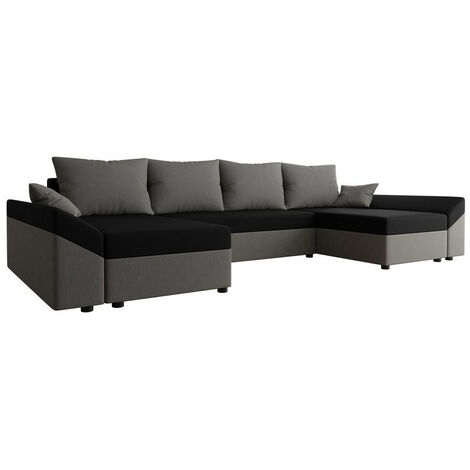 Canapé d'angle Memphis 105, Alova 36 + Alova 04, Fonction de couchage, Boîte de literie, 317x140x82cm, 0