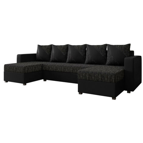 Canapé d'angle Memphis 121, Soft 011 + Lawa 06, Fonction de couchage, Boîte de literie, 308x139x83cm, 0