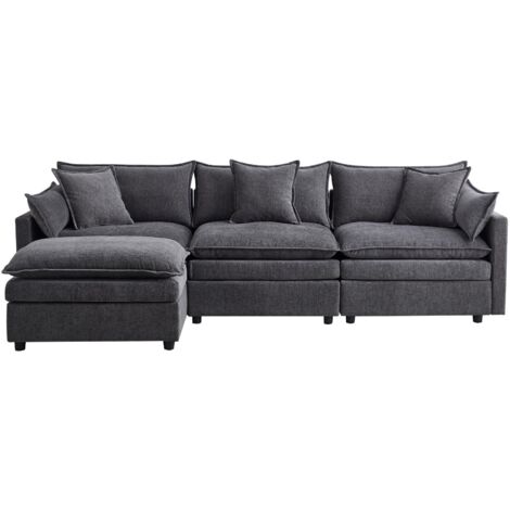 Canapé d'angle méridienne convertible,canapé sectionnel gris