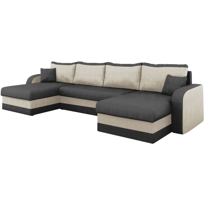 Mobilier1 - Canapé d'angle Comfivo 233, Alova 36 + Alova 71, Fonction de couchage, Boîte de literie, 304x140x80cm, 0