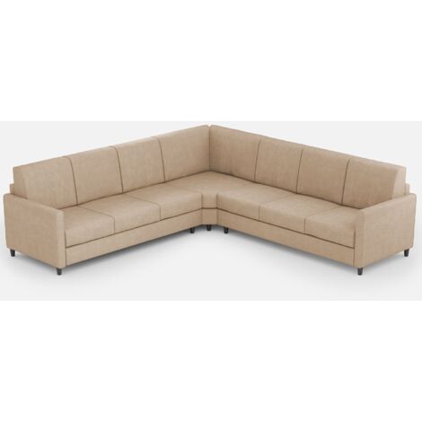 Canapé d'angle moderne italien tissu beige Korane - 5 tailles 281x281 cm-Taille 281x281 cm