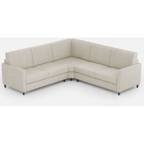 Canapé d'angle moderne italien tissu blanc cassé Korane - 5 tailles 241x241 cm-Taille 241x241 cm