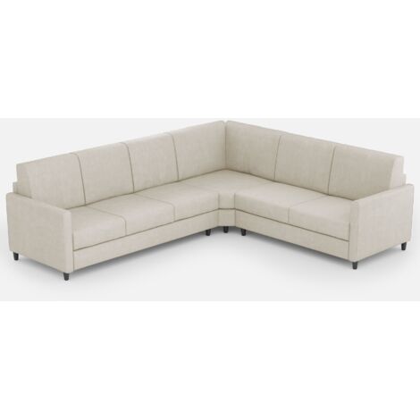 Canapé d'angle moderne italien tissu blanc cassé Korane - 5 tailles 281x241 cm-Taille 281x241 cm