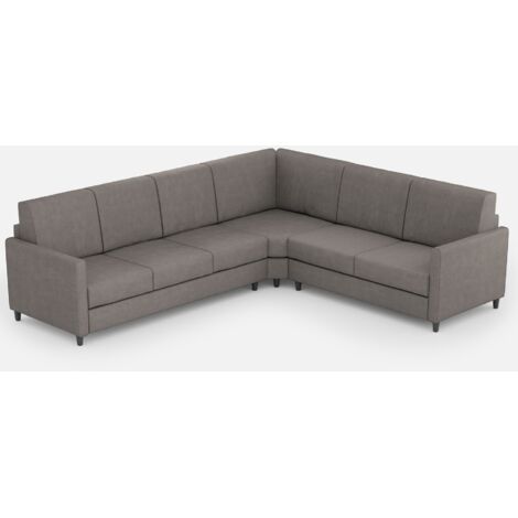 Canapé d'angle moderne italien tissu gris Korane - 5 tailles 281x221 cm-Taille 281x221 cm